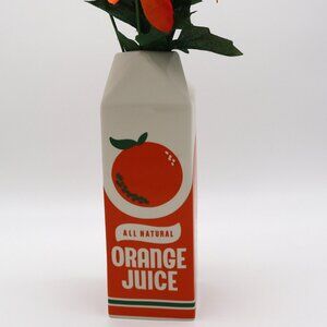 Bando Ceramic Orange Juice Carton Unique Flower Vase